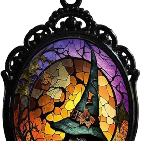 Gothic Bat Glass Pendant Necklace – Raven Cross Cabochon, Vintage Rope Chain Witch Choker