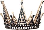 Black Gothic Crown – Rhinestone Baroque Queen Headpiece for Party Prom