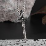 Gothic Dragon & Cross Necklace for Men – Vintage Punk Cross Dragon Wing Pendant