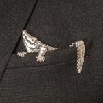 Vintage Alligator Pocket Brooch – Unique Crocodile Brooch, Gothic Punk Animal Style